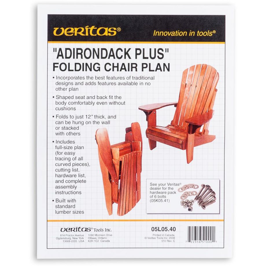 План складного кресла veritas adirondack plus folding chair plan